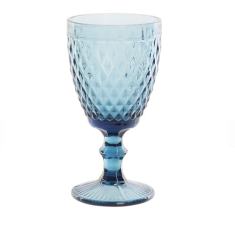 Bicchiere Vetro Blu Calice