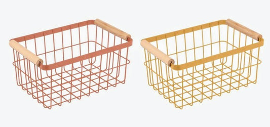 CESTA METALLO ROSA O GIALLA